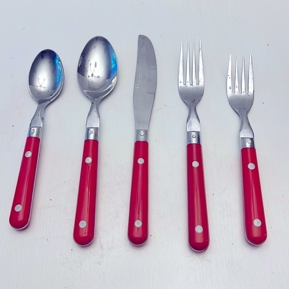 Vintage Washington Forge Mardi Gras 5 Piece Place Setting Red silverware - Picture 1 of 9
